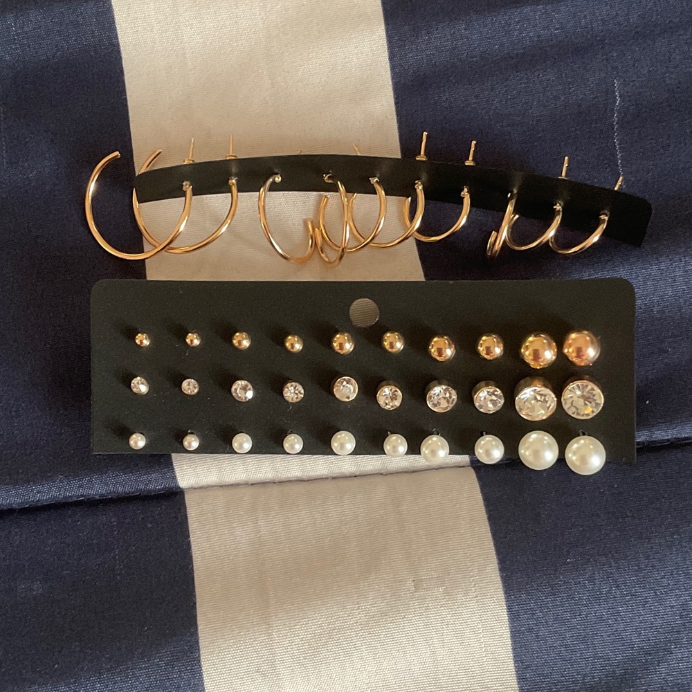 Gold and Silver Earring Set